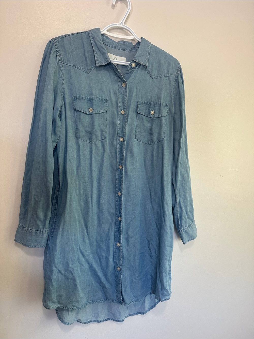 Thread & Supply Light Blue Denim Long Sleeve Shirt Dress
